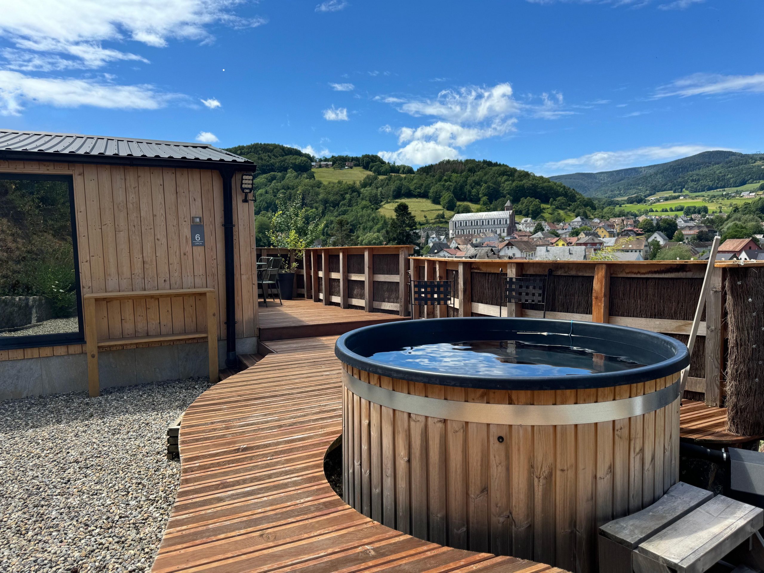 Gite Insolite Bain Nordique Terrasse avec vue Alsace